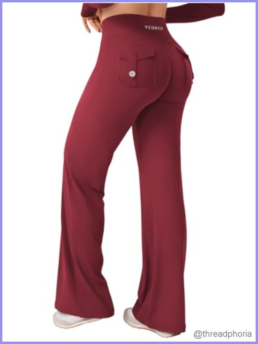High Waist Straight Leg Cargo Leggings with Pockets Workout Yoga Pants Nylon